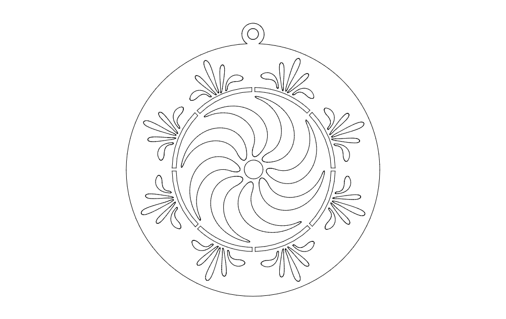 Circular Decorative Ornament Vector Design DXF File