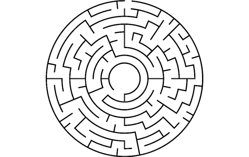 Circular Maze Vector for Laser Cutting DXF