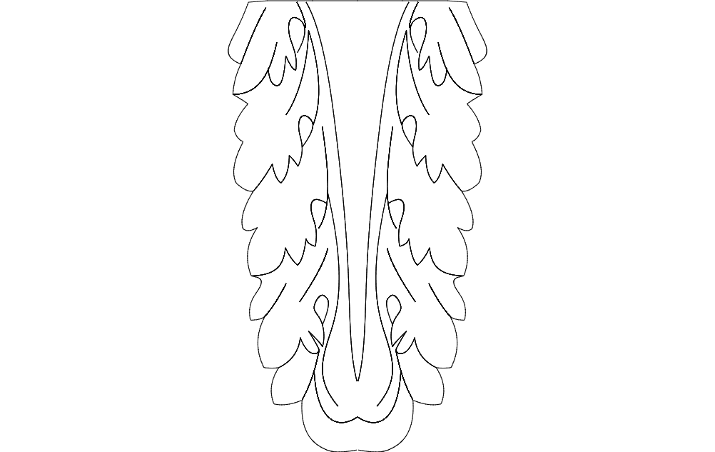 Classic Acanthus Leaf Scroll DXF Vector for Laser Cutting
