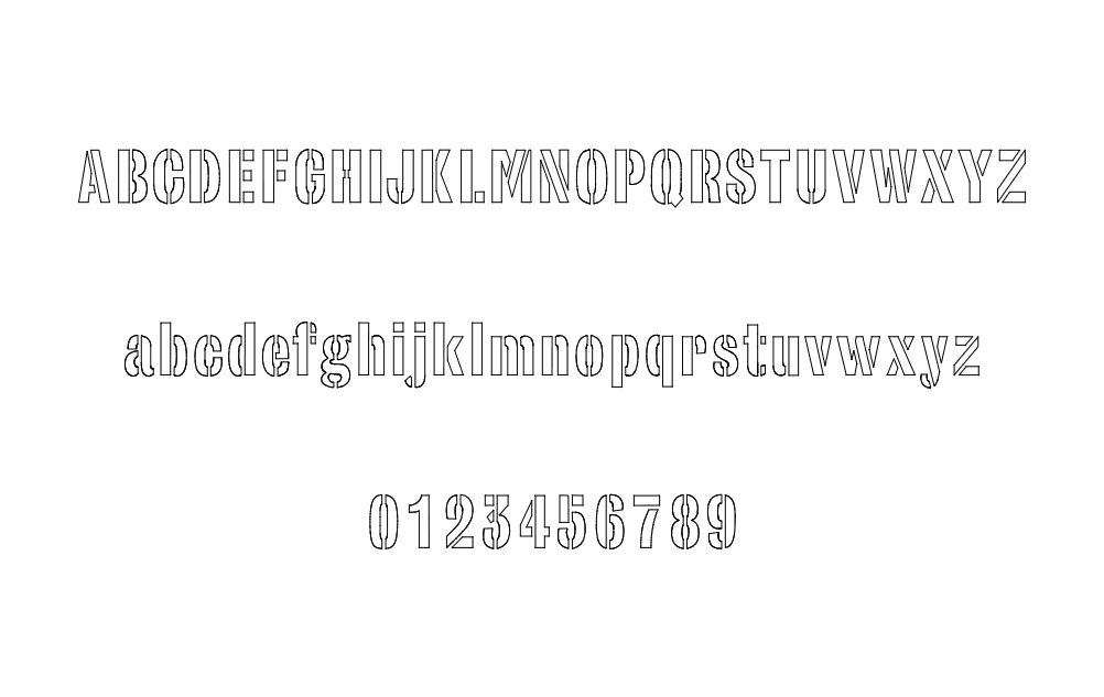 Classic Army Stencil Font Vector File for Laser Cutting