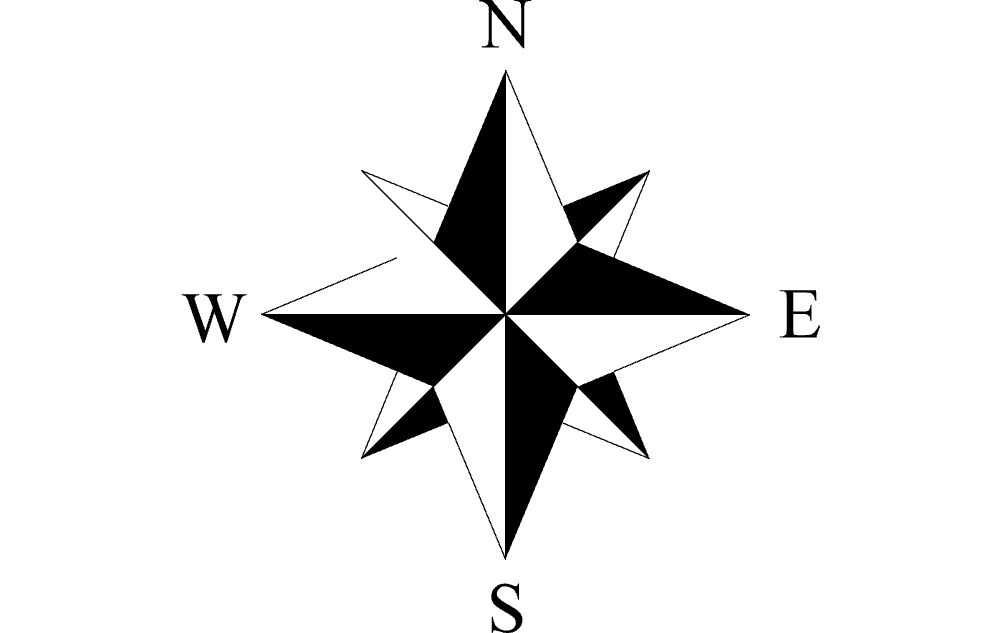 Classic Compass Rose North Arrow Vector DXF File