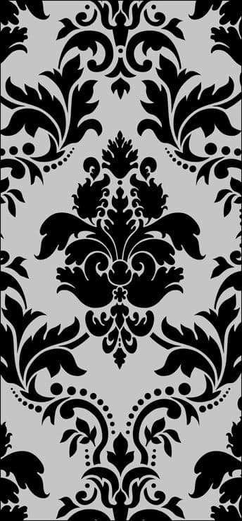 Classic Damask Pattern Stencil Vector DXF File