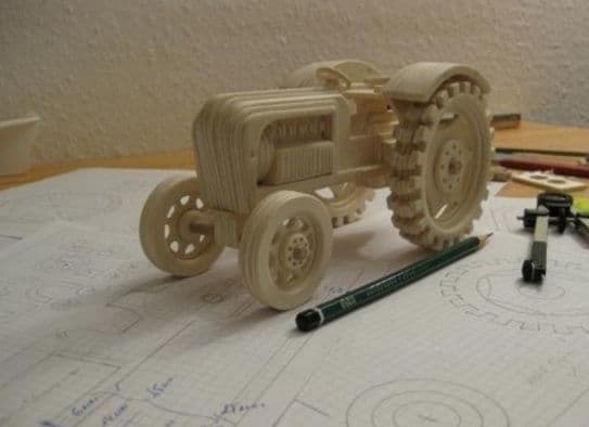 Classic Farm Tractor 3D Puzzle Laser Cut Vector File