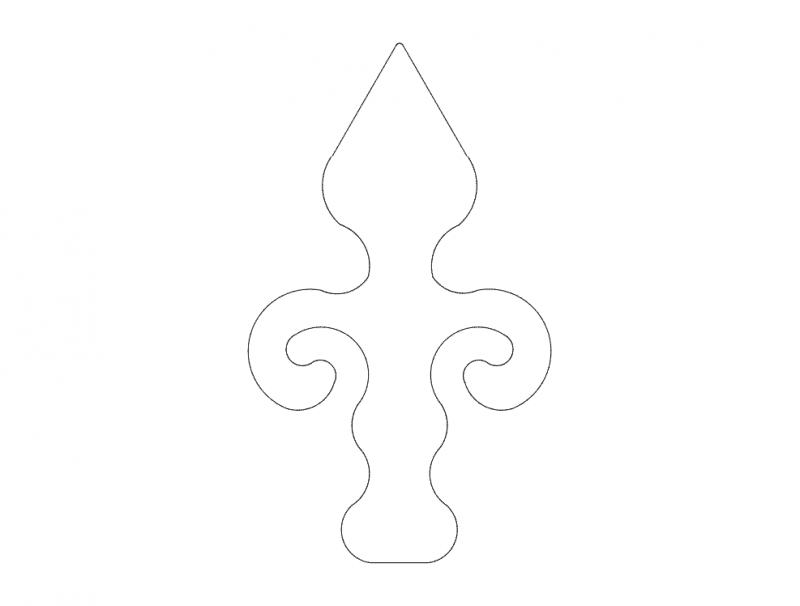 Classic Fleur De Lis Finial Vector Design DXF File