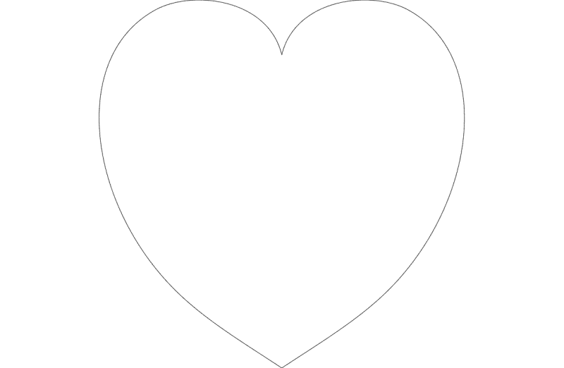 Classic Heart Outline Vector for Laser Cutting DXF