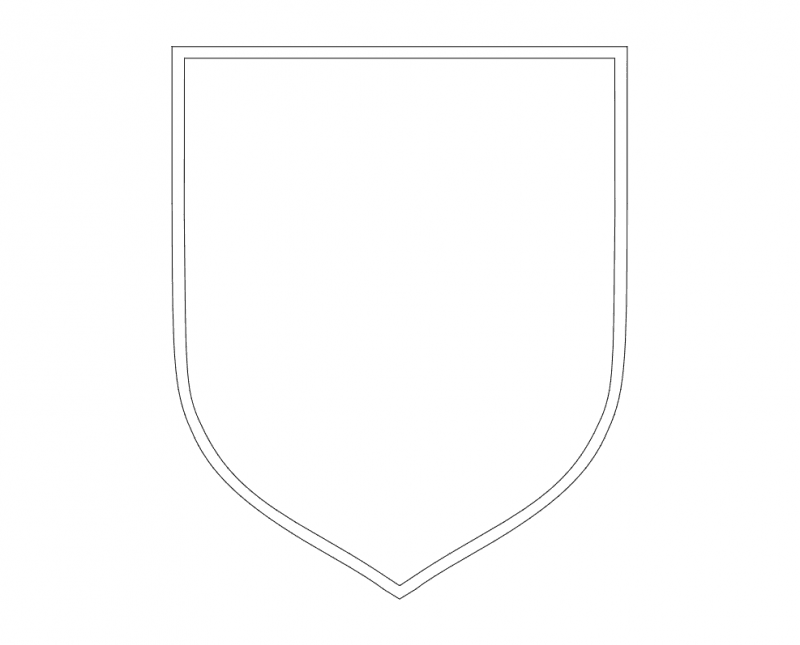 Classic Medieval Shield Outline Vector DXF File