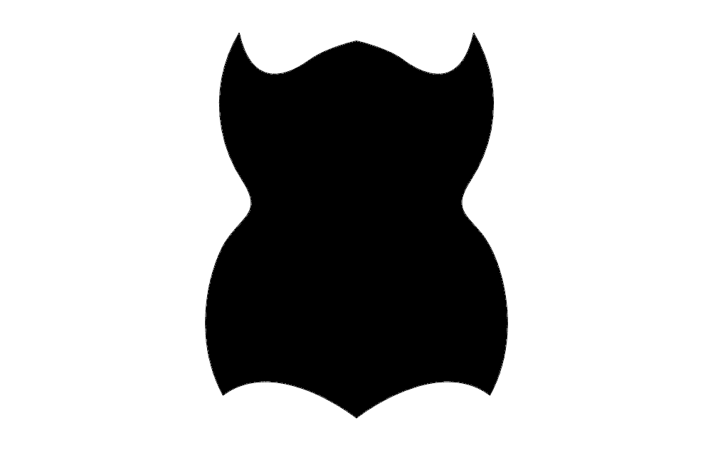 Classic Medieval Shield Silhouette Vector File DXF