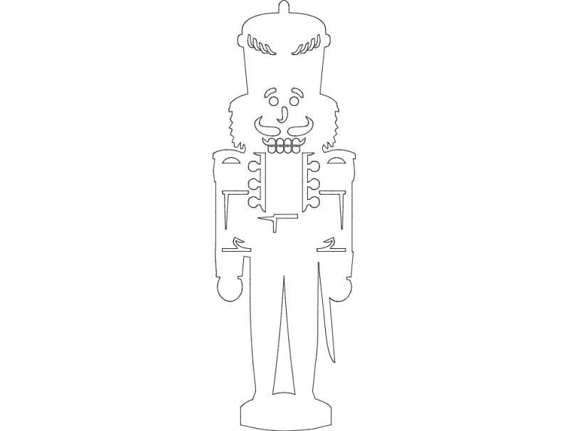 Classic Nutcracker Silhouette DXF Vector File for Laser Cutting