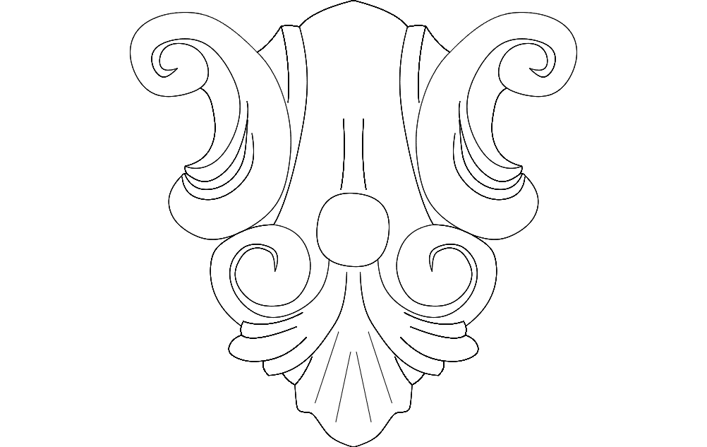 Classic Ornate Scrollwork Ornament DXF Vector File