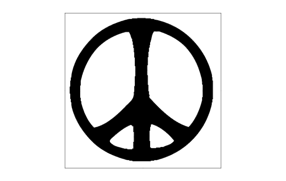 Classic Peace Symbol Vector Design for Laser Cutting DXF