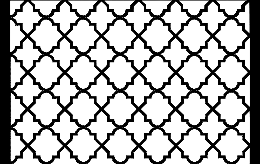 Classic Quatrefoil Geometric Pattern Vector DXF File