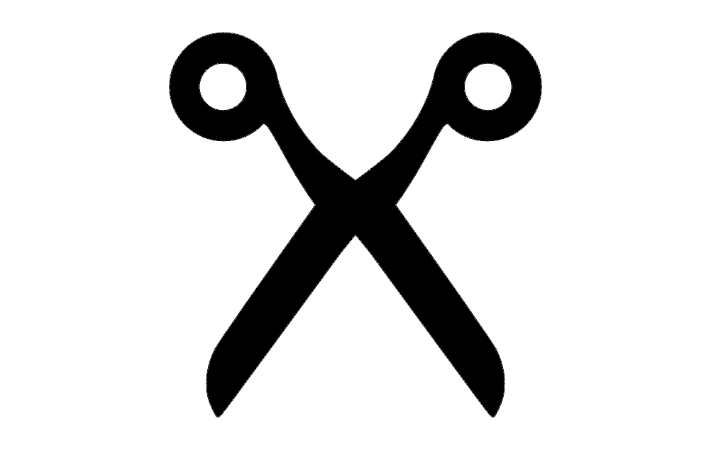 Classic Scissors Silhouette Vector Design for CNC DXF