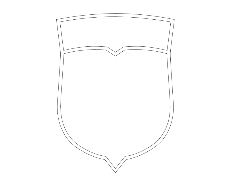 Classic Shield Emblem Vector Template DXF for Laser Cutting