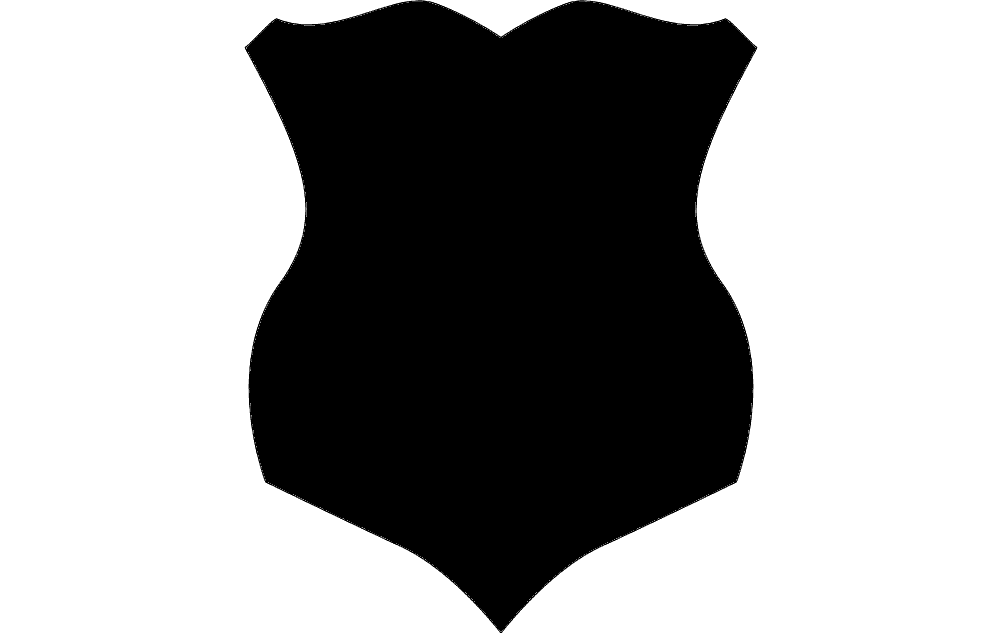 Classic Shield Silhouette Vector Design DXF File