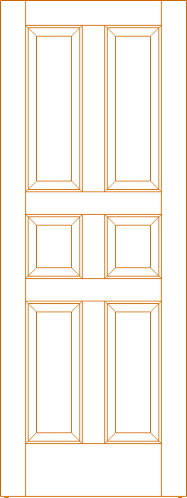 Classic Six Panel Interior Door Vector File for CNC