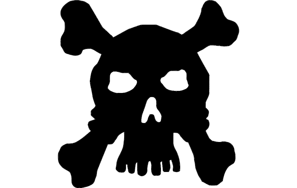 Classic Skull and Crossbones Silhouette DXF Vector File
