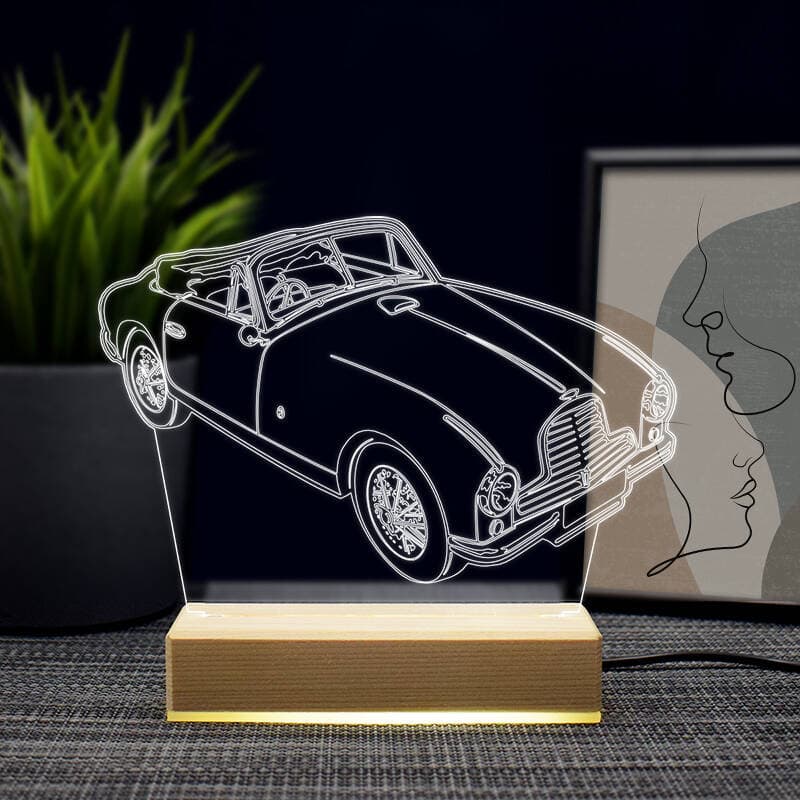 Classic Vintage Sports Car 3D LED Night Light Vector File