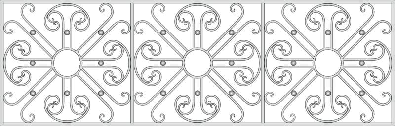 Classic Wrought Iron Balcony Panel Vector Design
