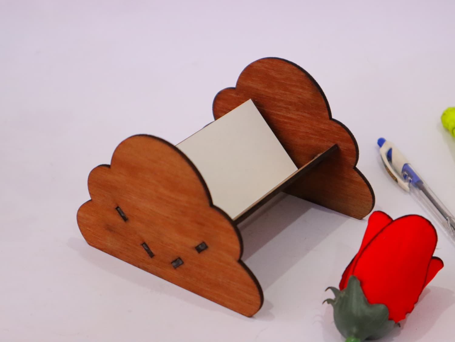 Cloud Shaped Desktop Card Holder Laser Cut Vector File