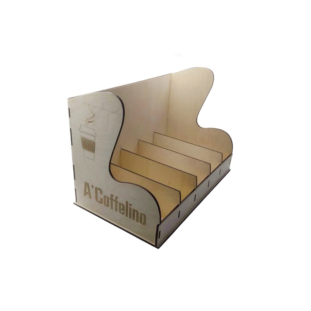 Coffee Cup and Pod Organizer Stand Laser Cut Vector File