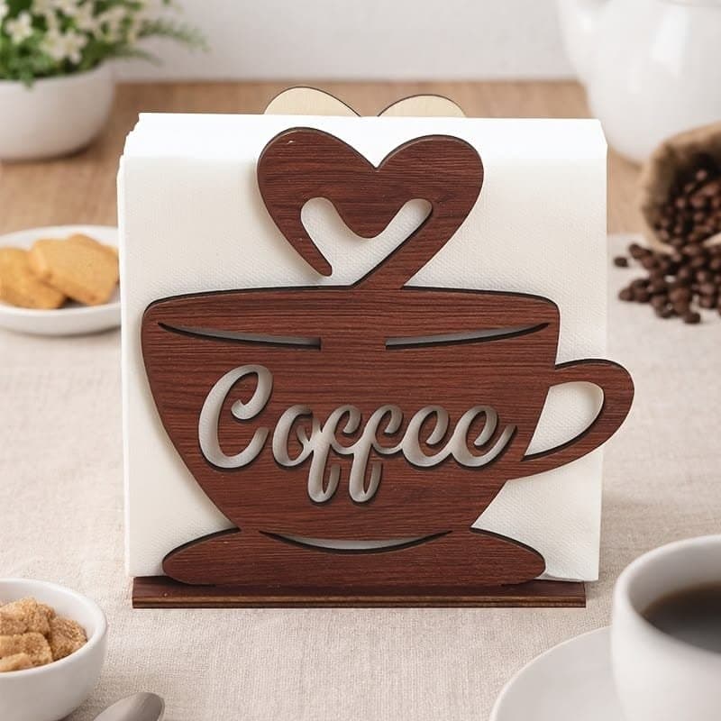 Coffee Cup Napkin Holder Laser Cut Vector File (SVG, DXF)