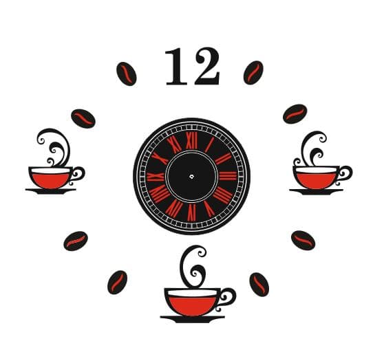 Coffee Time Wall Clock Laser Cut Template DXF CDR