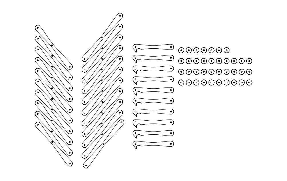 Collapsible Scissor Chair Components DXF File for Laser Cutting