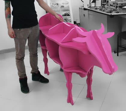Cow Shaped 3D Puzzle Storage Shelf Laser Cut Vector File