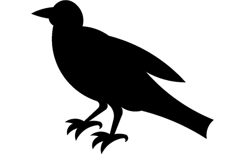 Crow Silhouette Vector File for Laser Cutting (DXF)