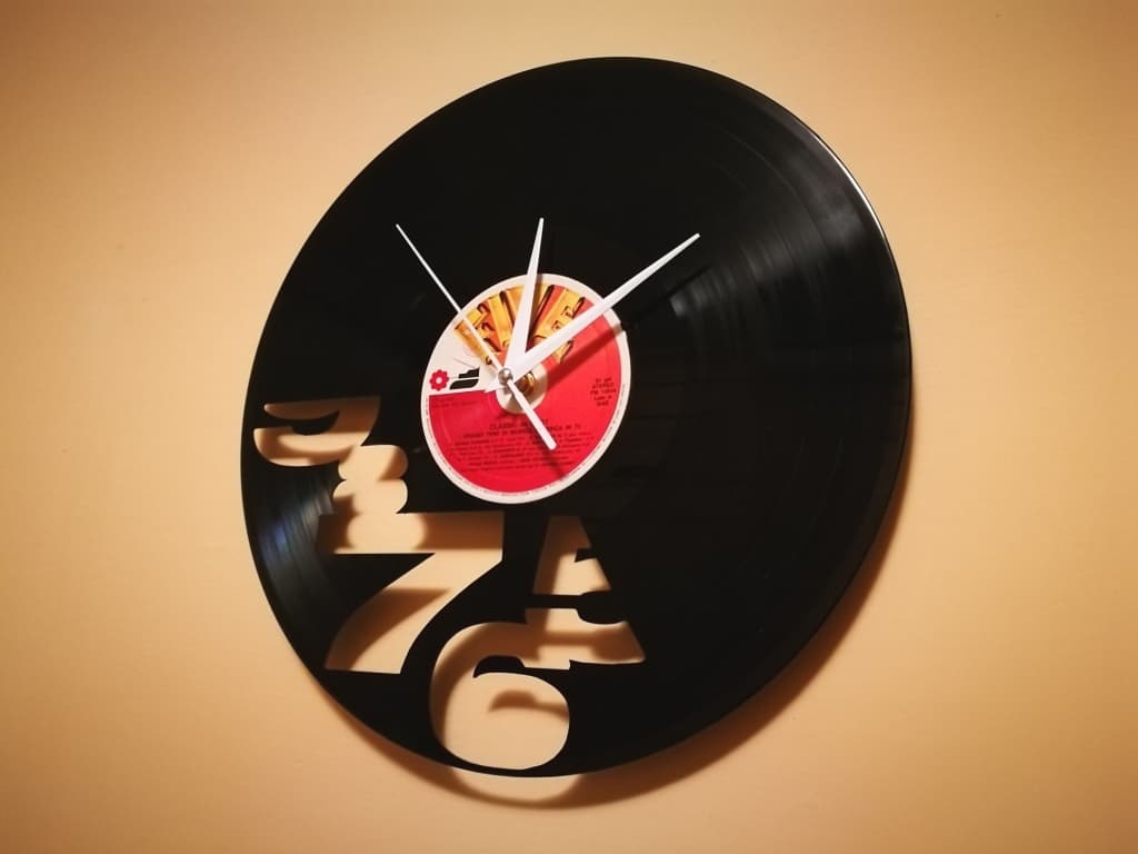 Custom Number Vinyl Record Wall Clock Vector DXF File