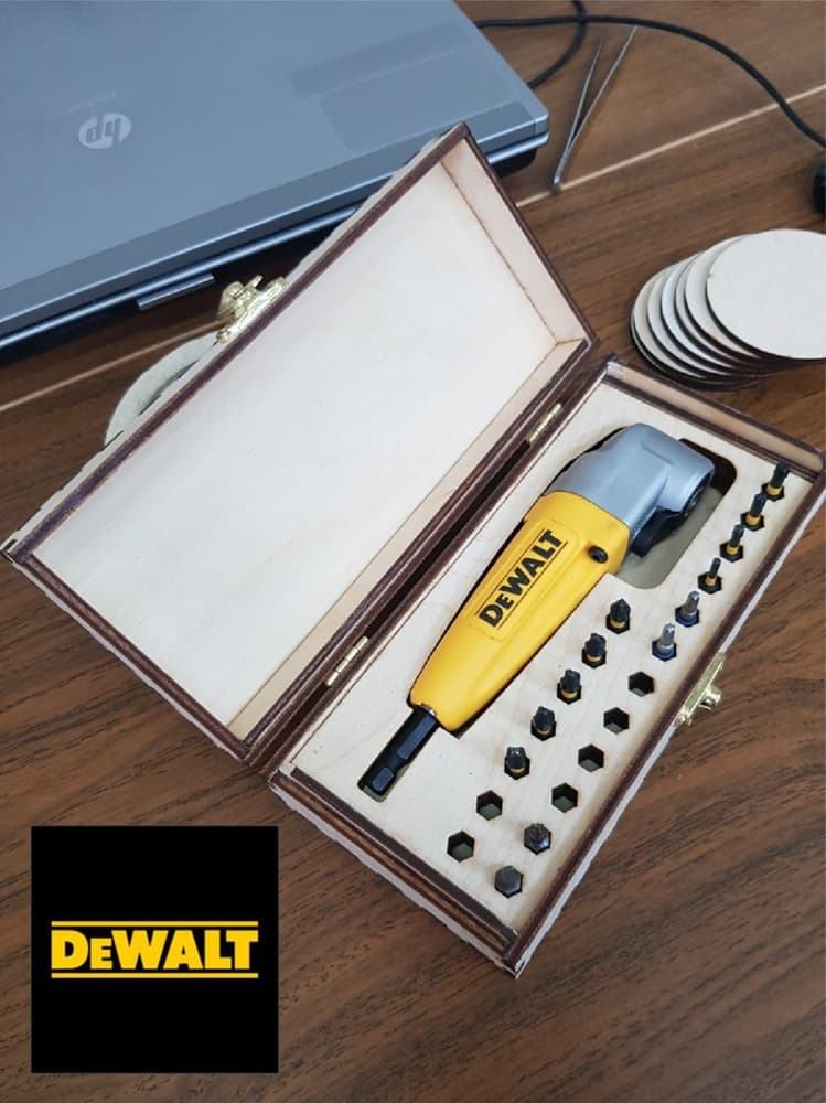 Custom Wooden Tool Box for DEWALT Attachment - Free Laser Cut Vector