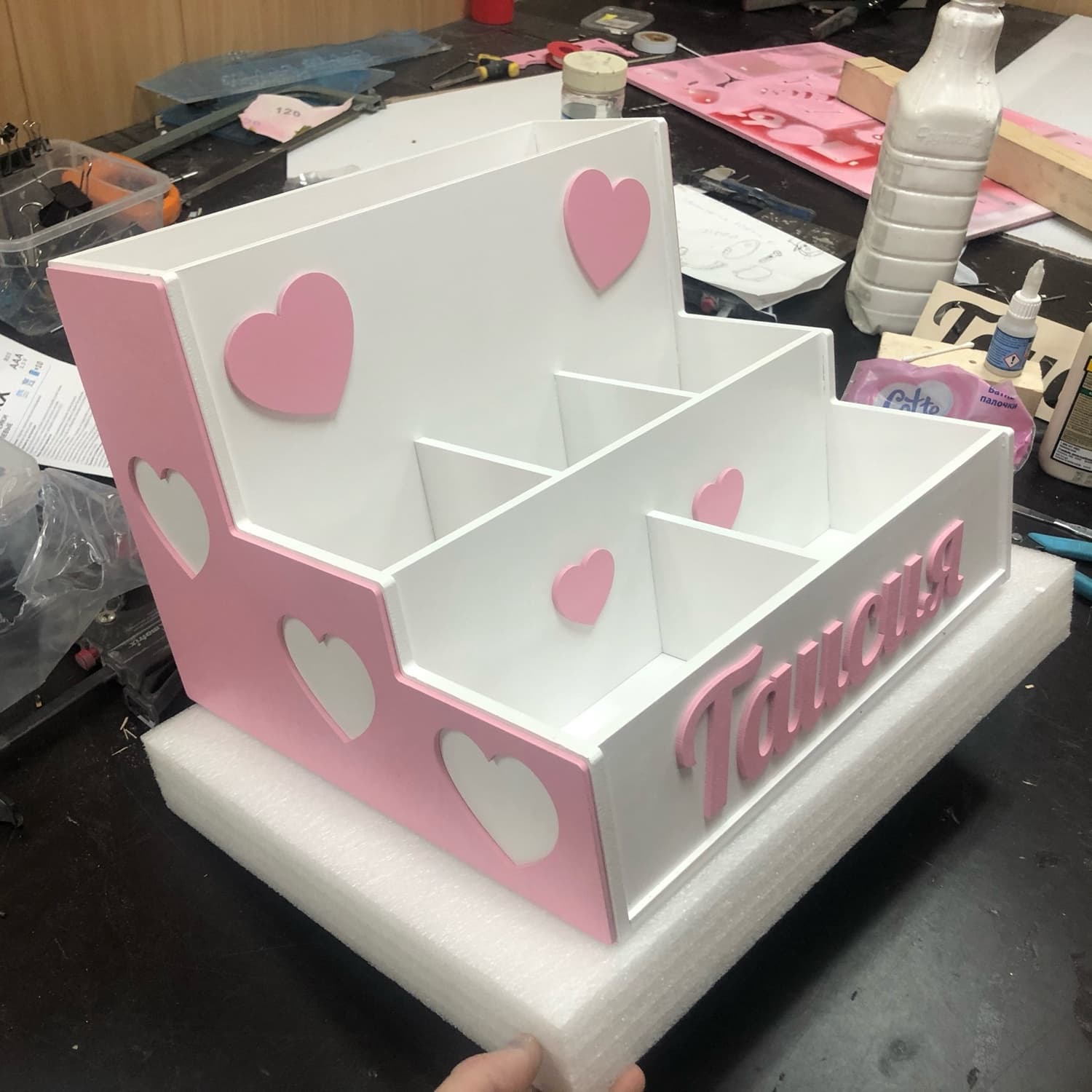 Customizable Kids Heart Storage Organizer Vector Laser Cut Plan