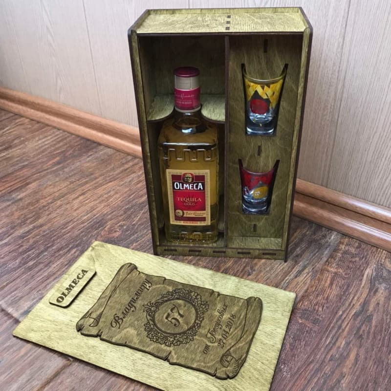 Customizable Tequila Gift Box Laser Cut Vector Plan