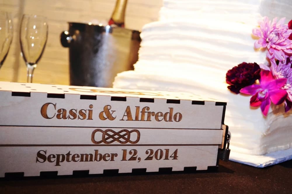 Customizable Wedding Wine Box Laser Cut Vector File
