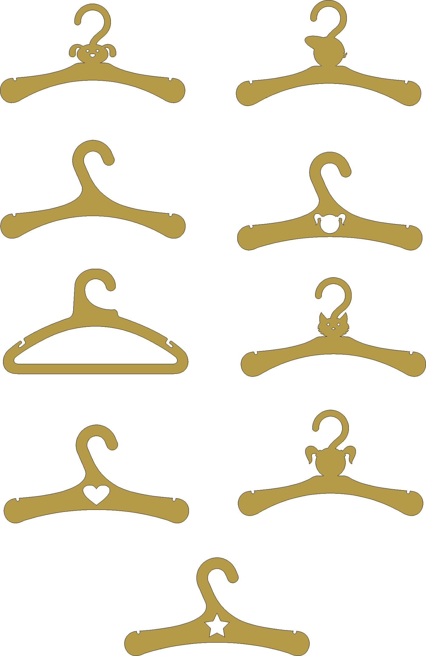 Cute Baby Clothes Hangers Laser Cut Files SVG Vector