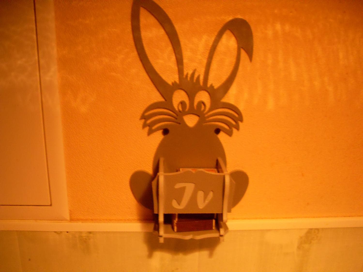 Cute Bunny Match Holder Wall Box Laser Cut File