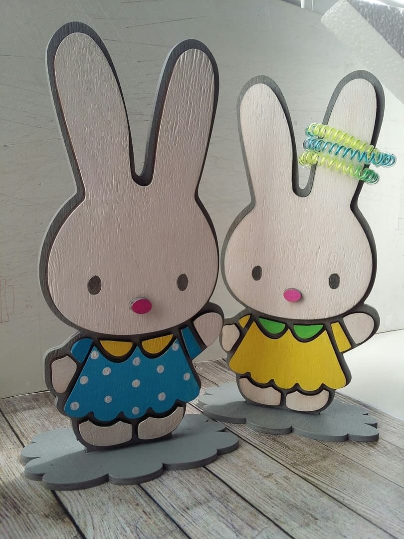 Cute Cartoon Bunny Hairpin Holder Laser Cut Vector Plan