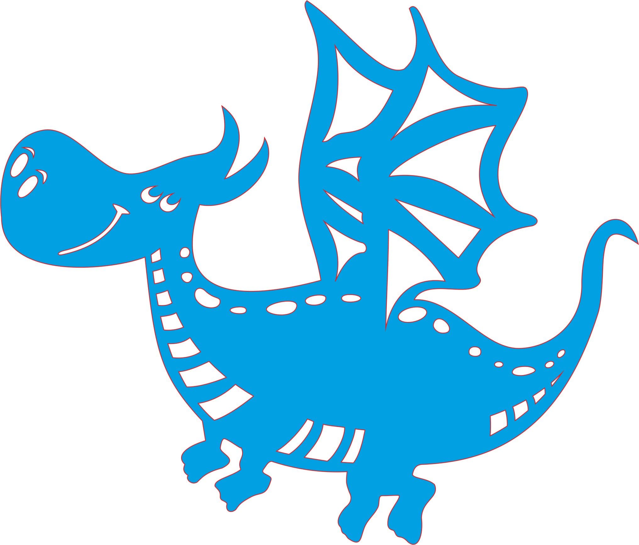 Cute Cartoon Dragon Vector Design for Laser Cutting
