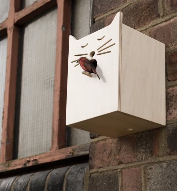 Cute Cat Face Birdhouse Laser Cut File Vector