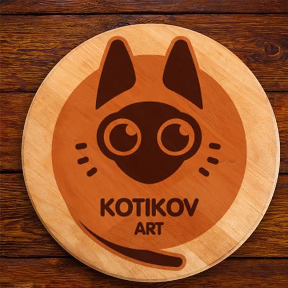 Cute Cat Logo Laser Cut Vector File