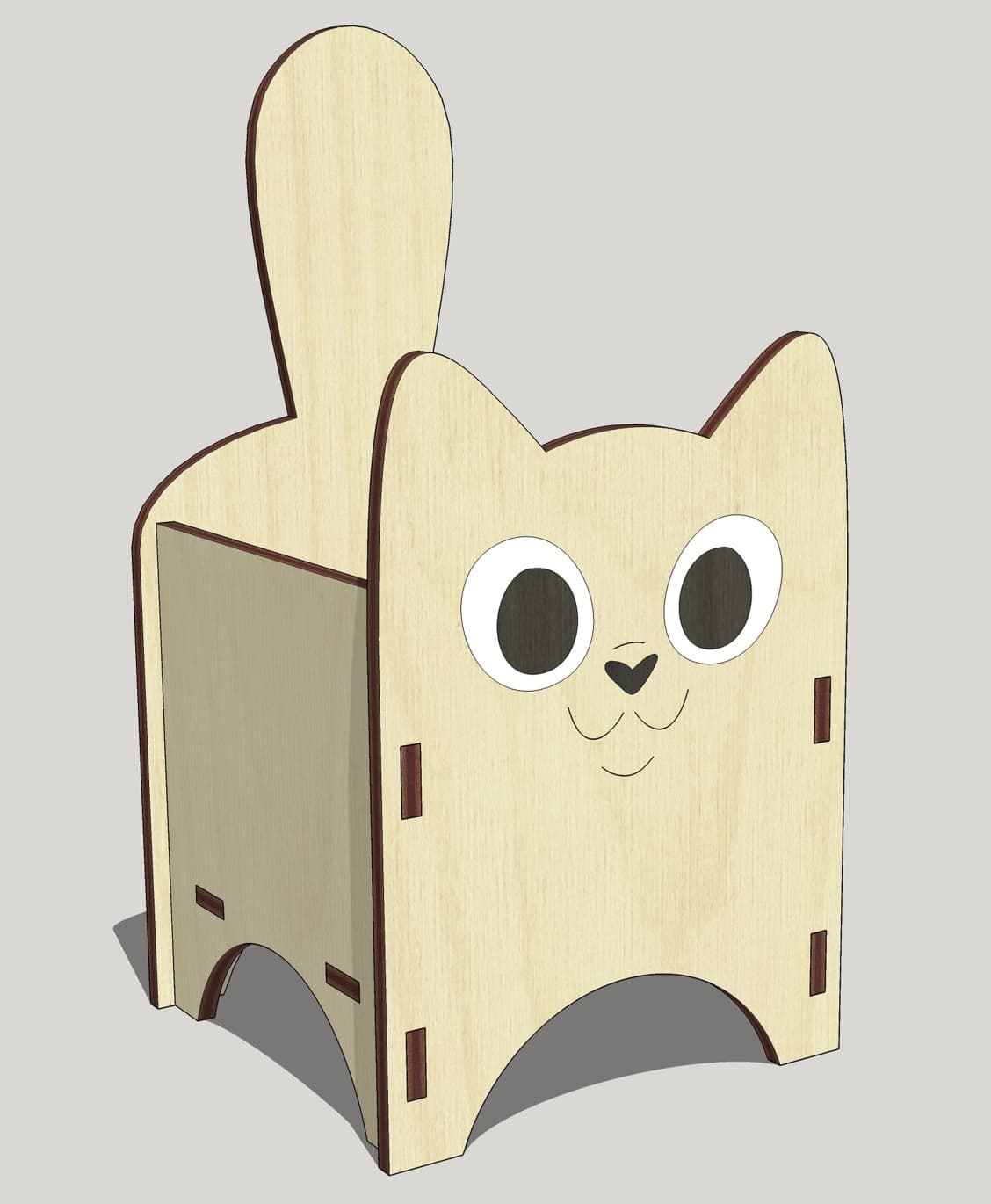 Cute Cat Storage Box Laser Cut Vector Plan (SVG, DXF, CDR)