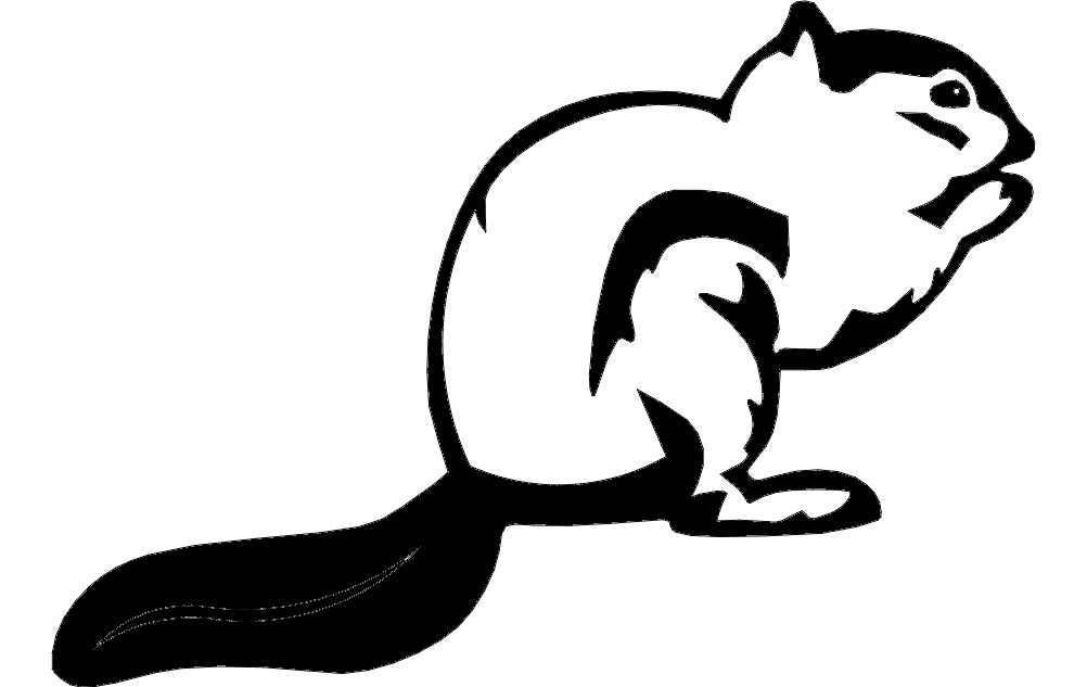 Cute Chipmunk Silhouette Vector Design for Laser Cutting DXF