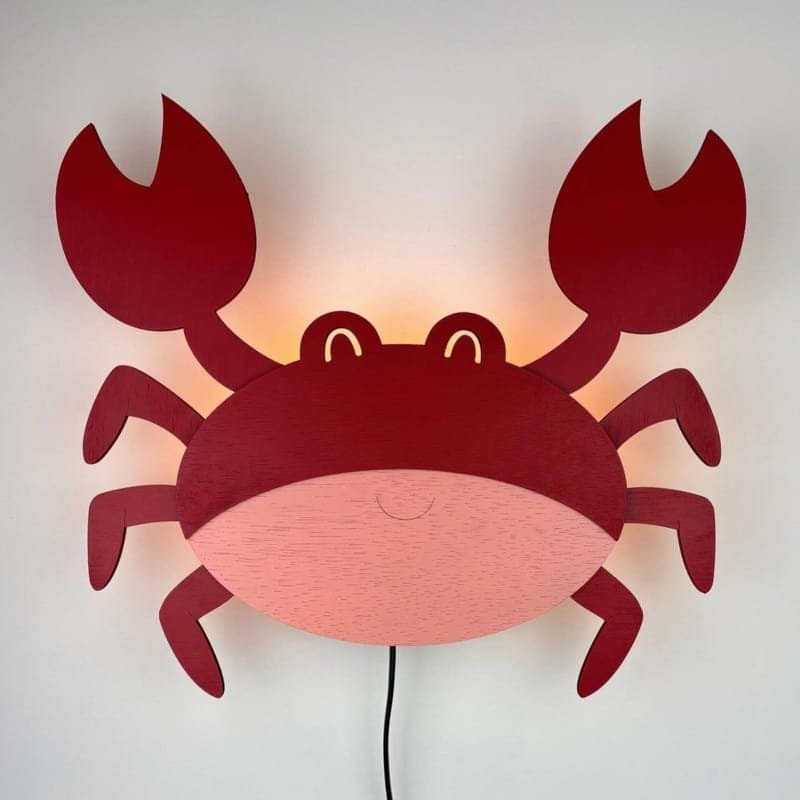 Cute Crab Night Light Vector Plan for Laser Cutting