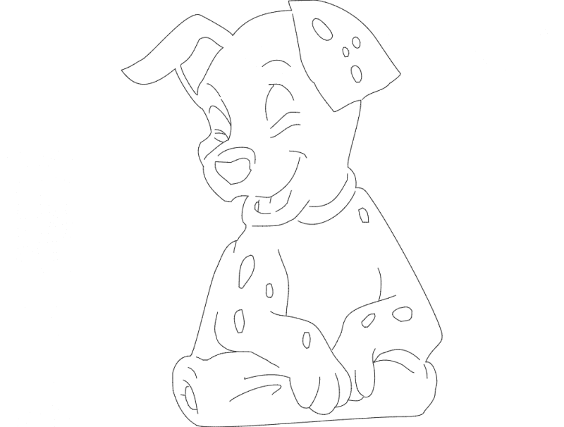 Cute Dalmation Puppy Vector File for Laser Cutting DXF