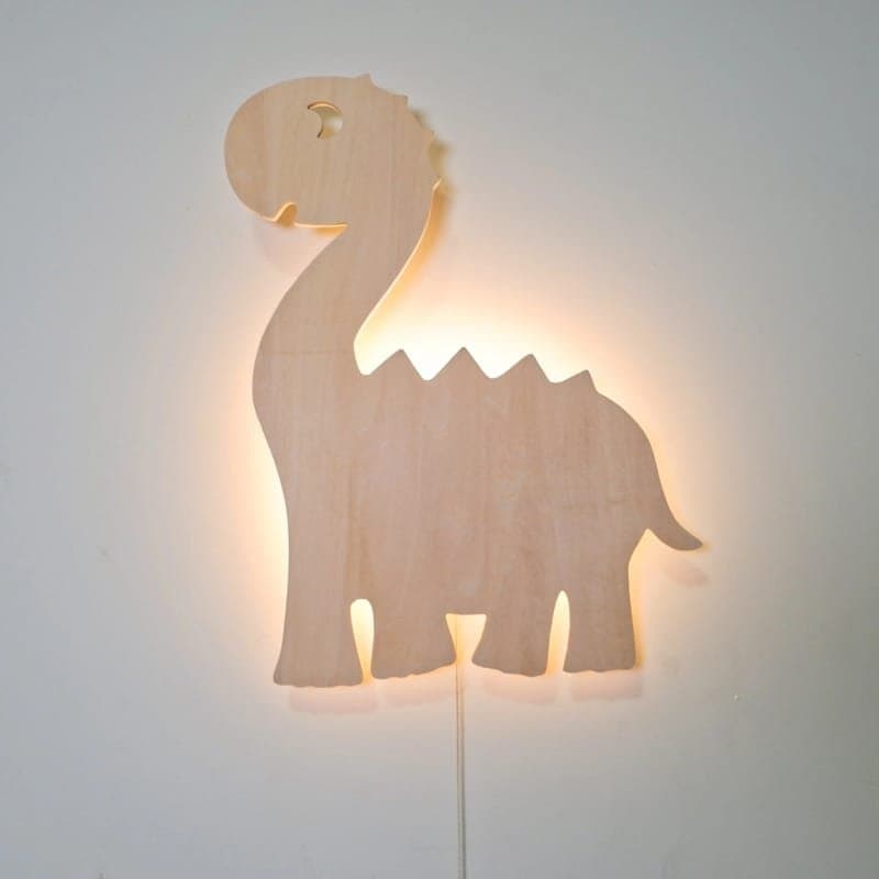 Cute Dinosaur Wall Lamp Laser Cut Vector File (SVG, DXF)