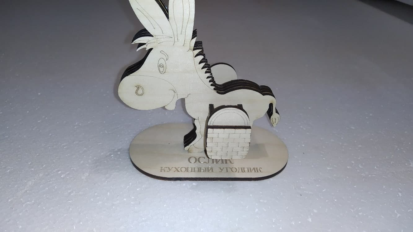 Cute Donkey Toothpick Holder Laser Cut Vector File