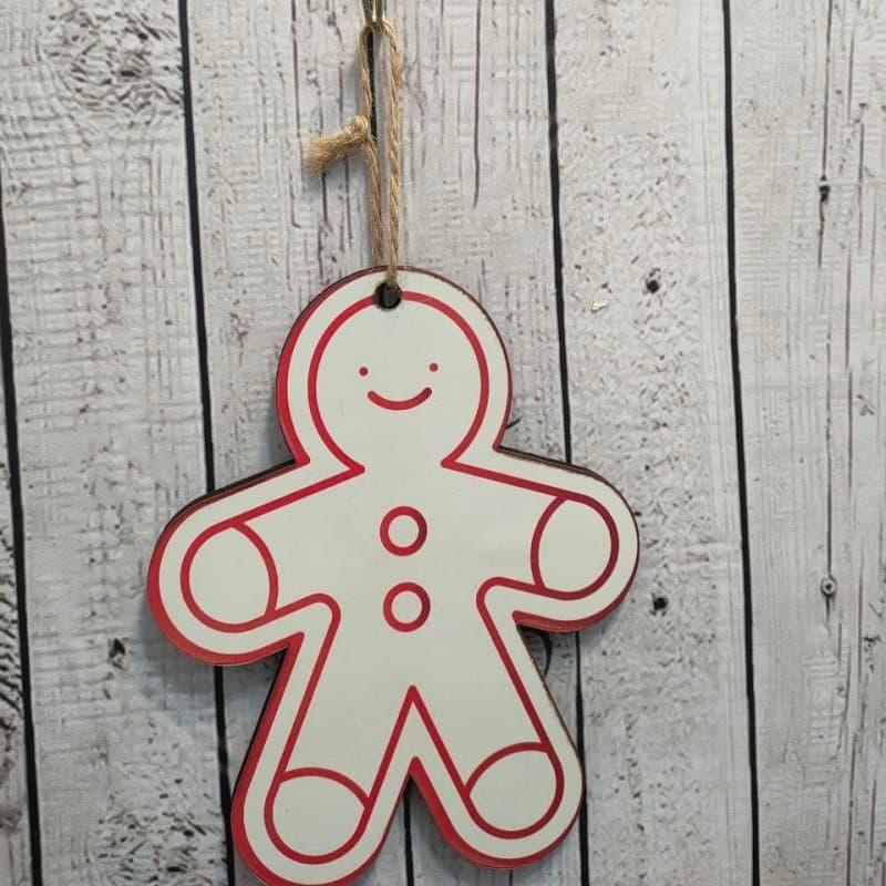 Cute Gingerbread Man Christmas Ornament Laser Cut Vector File
