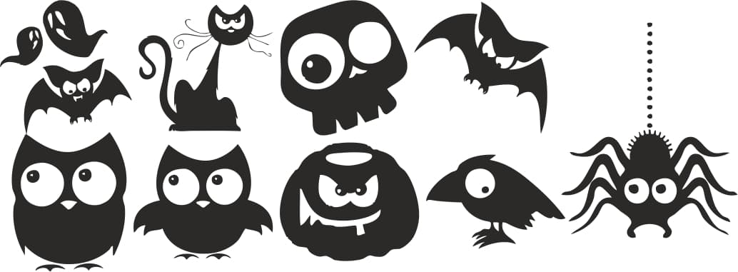 Cute Halloween Spooky Creatures Vector Collection for Laser Cutting