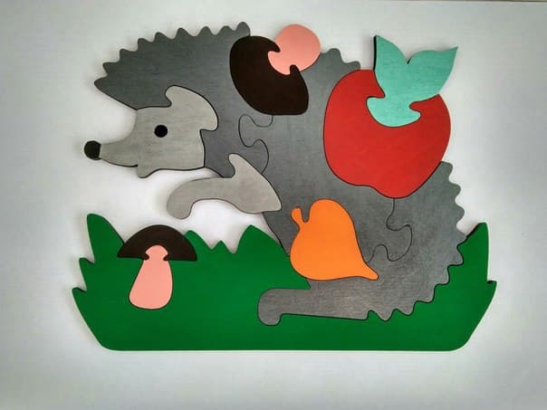 Cute Hedgehog Animal Puzzle Laser Cut Vector File