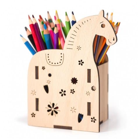 Cute Horse Pen Holder Laser Cut Template Free Vector File